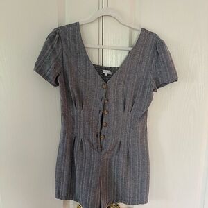 Heartloom Linen Blend Button-Down Romper